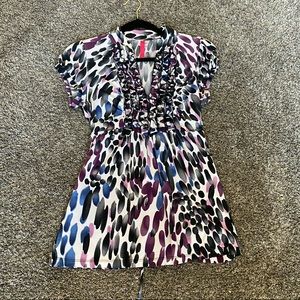 Women short sleeve cheetah top - Medium